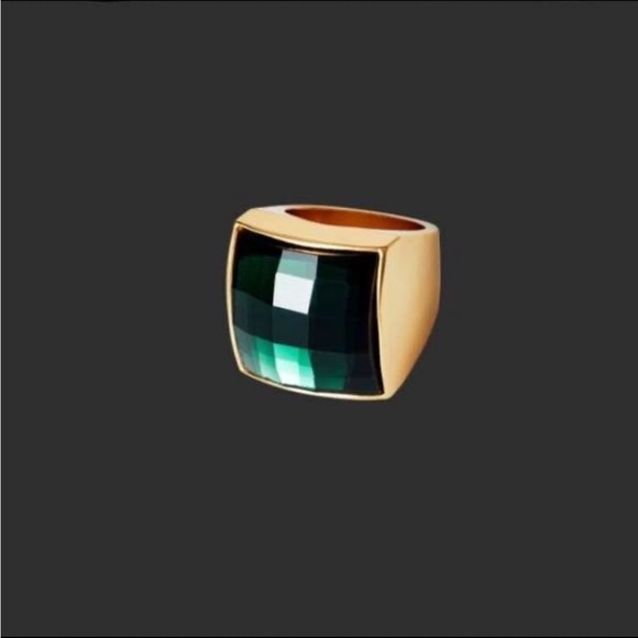 Balmain x H&M Emerald Green Crystal Cocktail Ring - Picture 3 of 9